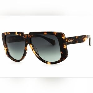 NWT, Max Mara MM0075, Woman's Sunglasses, Dark Havana/Gradient Green